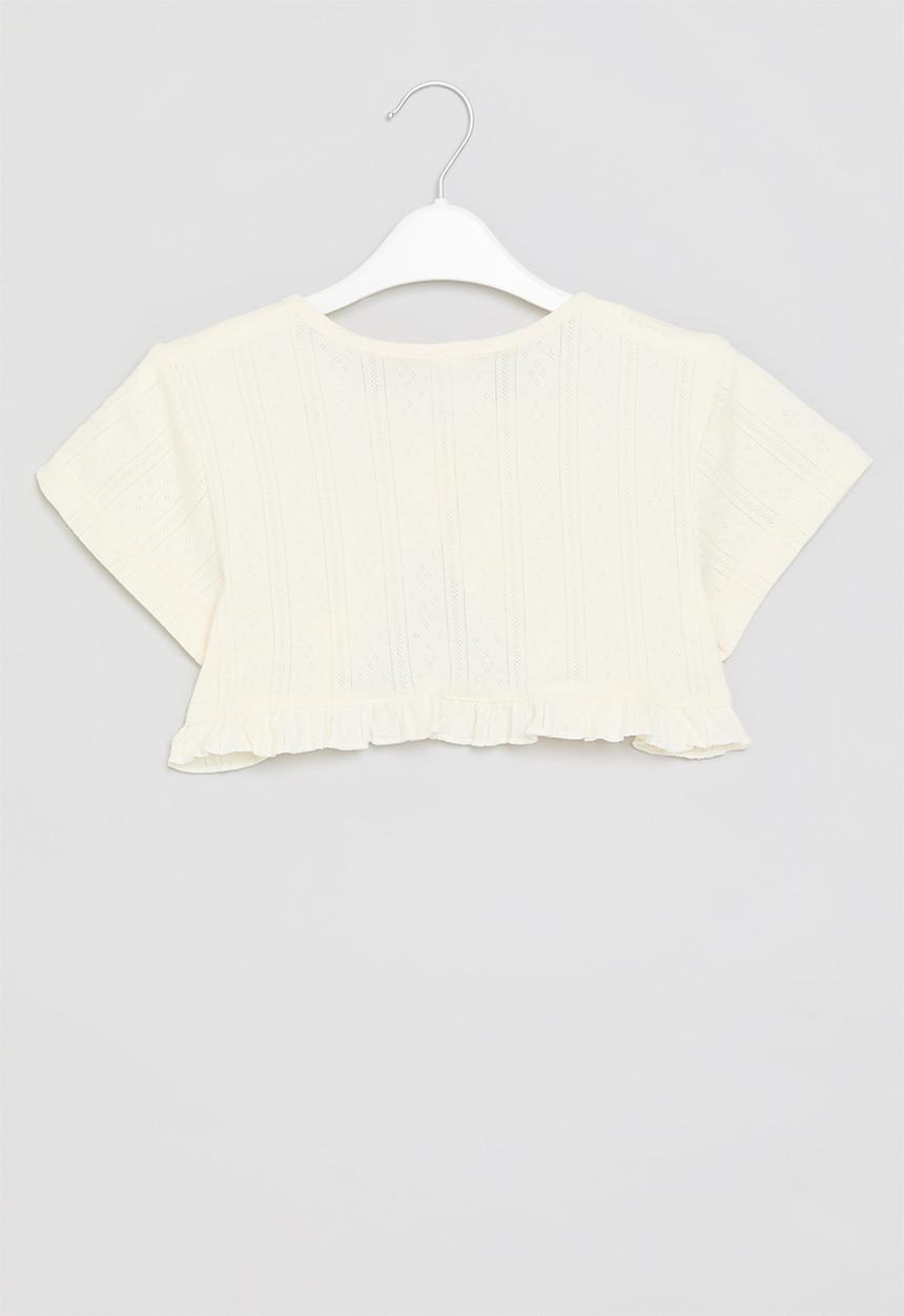 Pop Candy - Frilled top - white