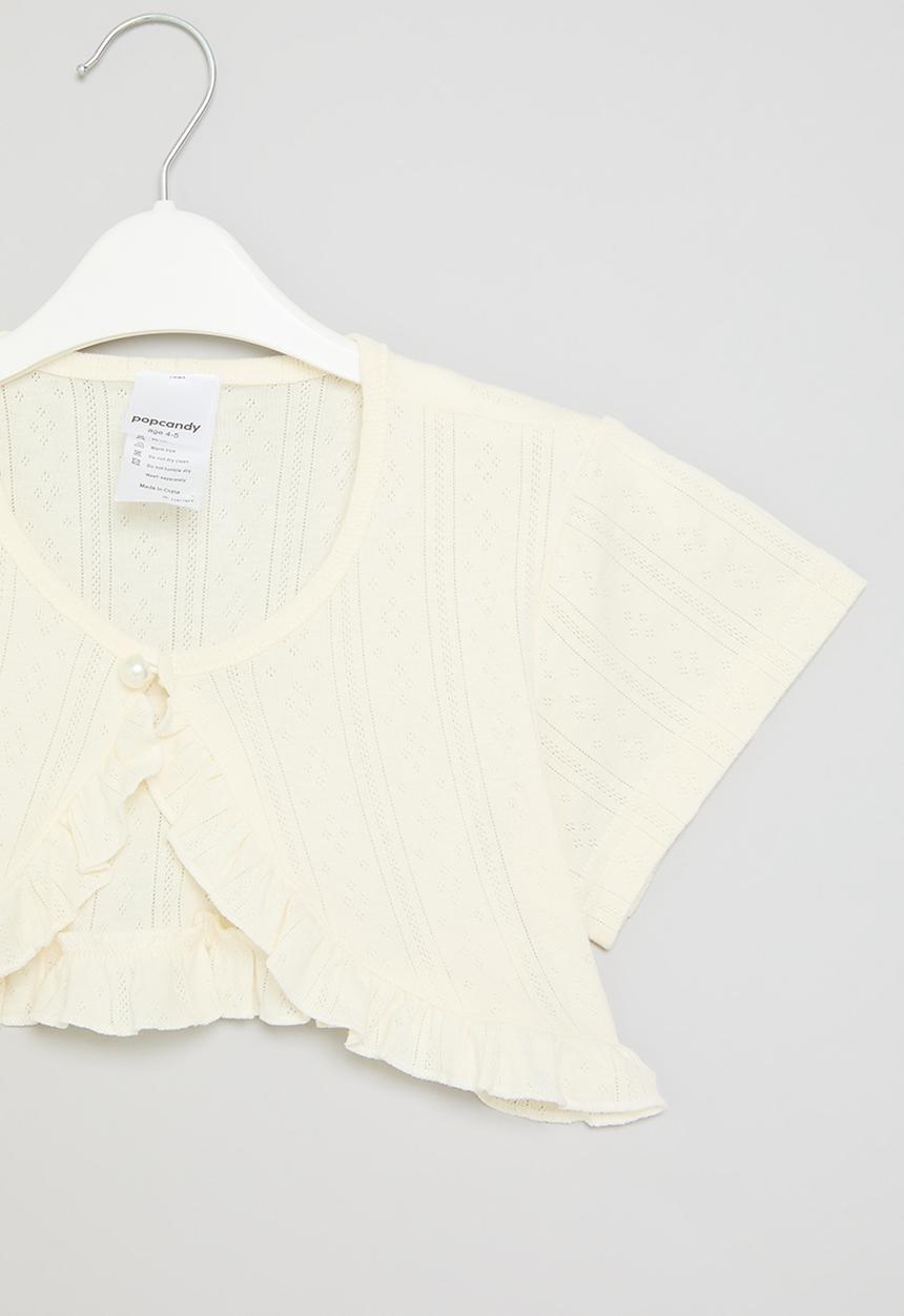 Pop Candy - Frilled top - white