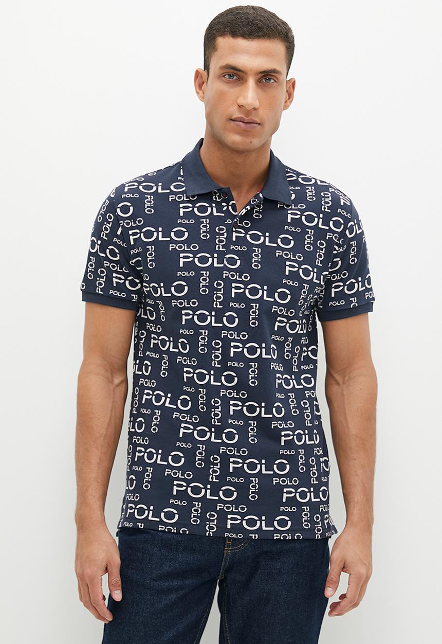 POLO - Mens logo printed aop golfer - navy