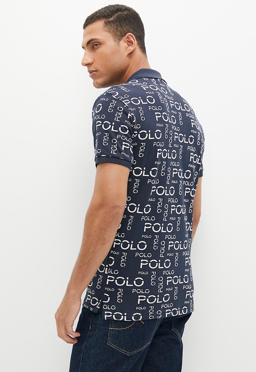 POLO - Mens logo printed aop golfer - navy