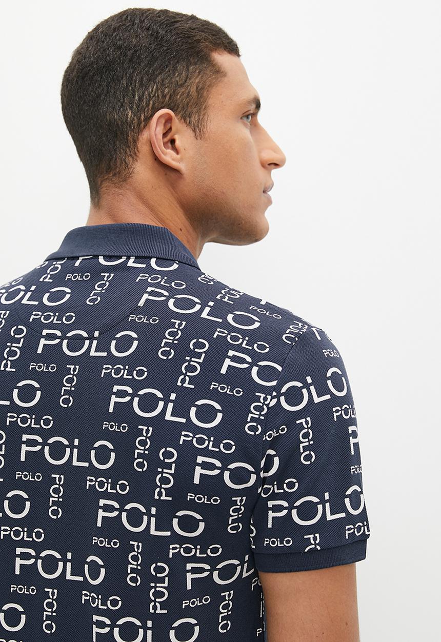 POLO - Mens logo printed aop golfer - navy