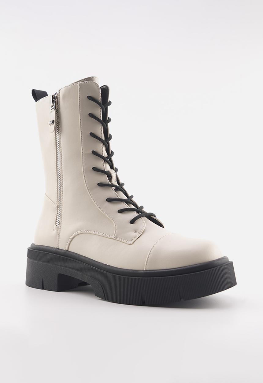 Nine West - Forra zip detail boot - off white