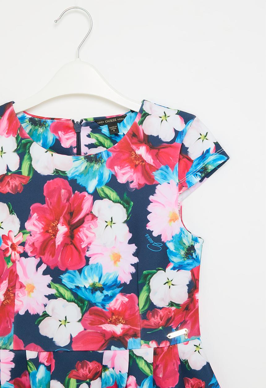 GUESS - Stretch scuba ss dress - passion flower print