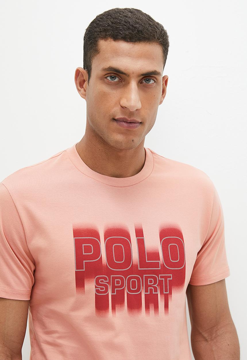 POLO - Men sport short sleeve blurred tee - pink