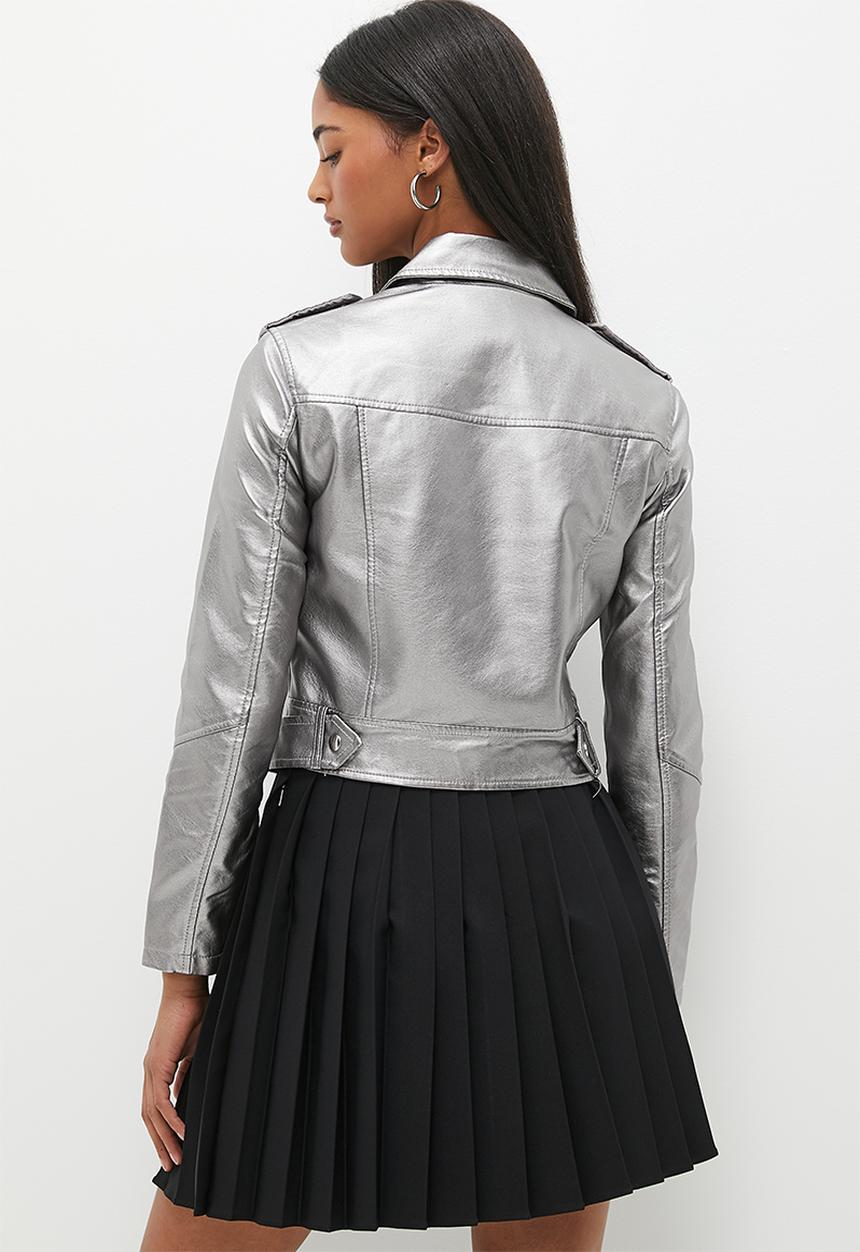 dailyfriday - Pu biker - silver