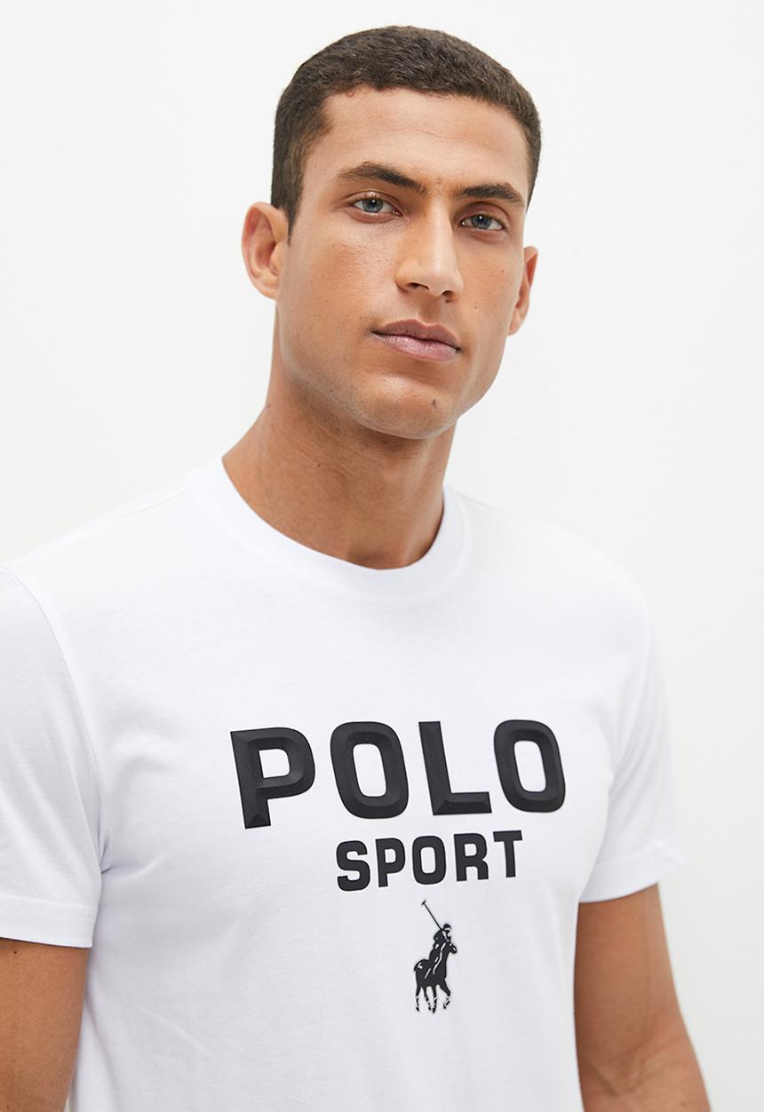 POLO - Men sport short sleeve logo tee - white