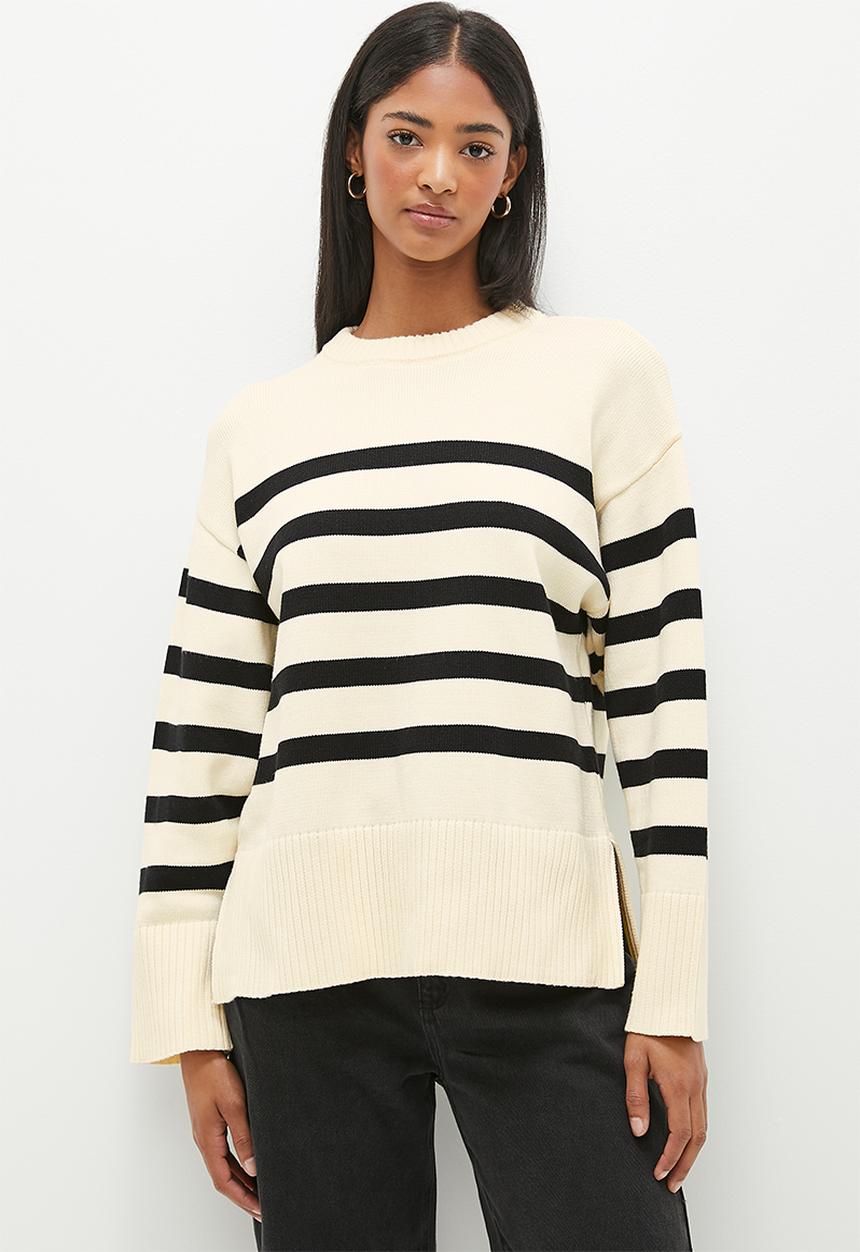 dailyfriday - Stripe jumper - black & ecru