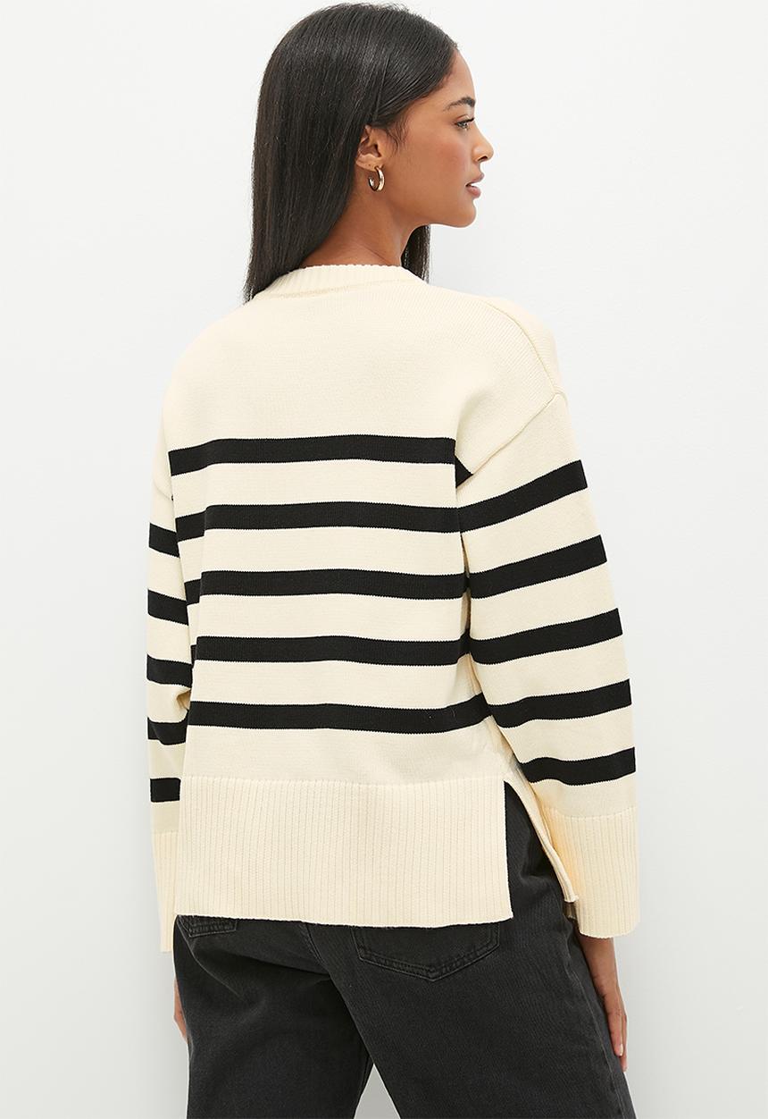 dailyfriday - Stripe jumper - black & ecru