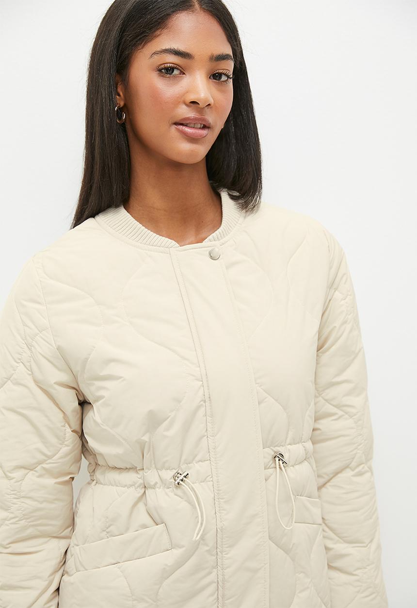 dailyfriday - Quilted midi puffer - ecru