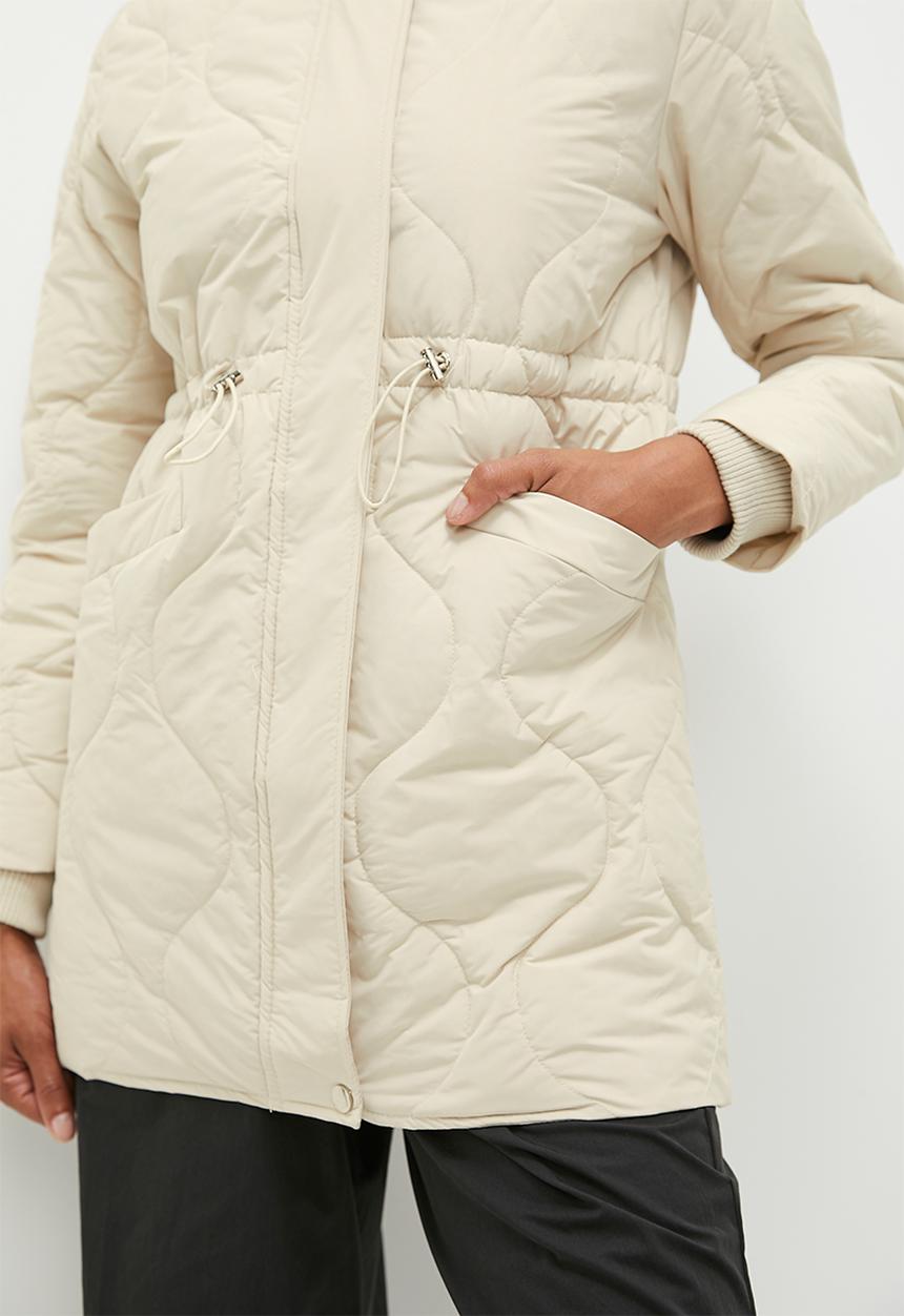 dailyfriday - Quilted midi puffer - ecru