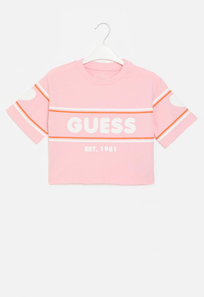 GUESS - Midi short sleeve T-shirt - sweet pink