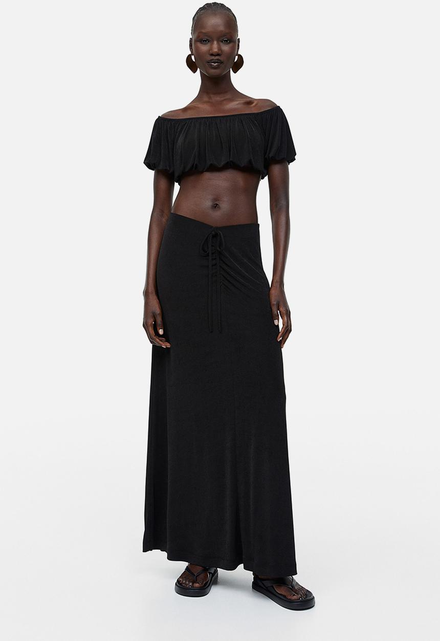 H&M - Draped crop top - black