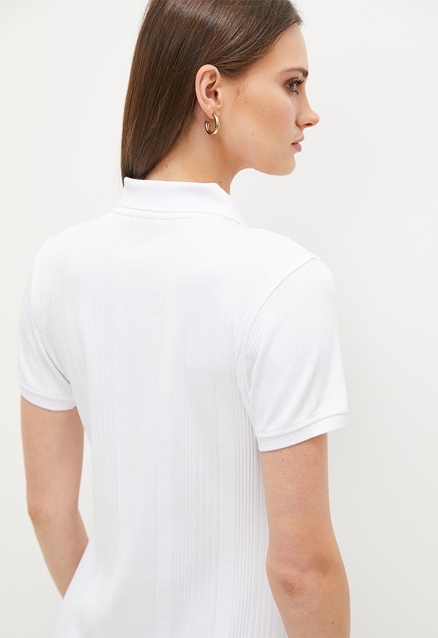 POLO - Danica Rib Dress - White