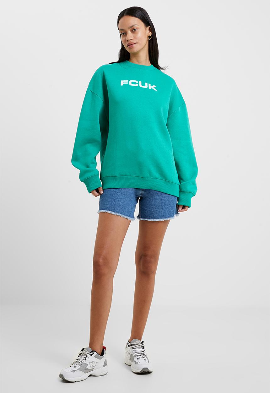 French Connection - Fcuk o/s crew sweatshirt - veridian
