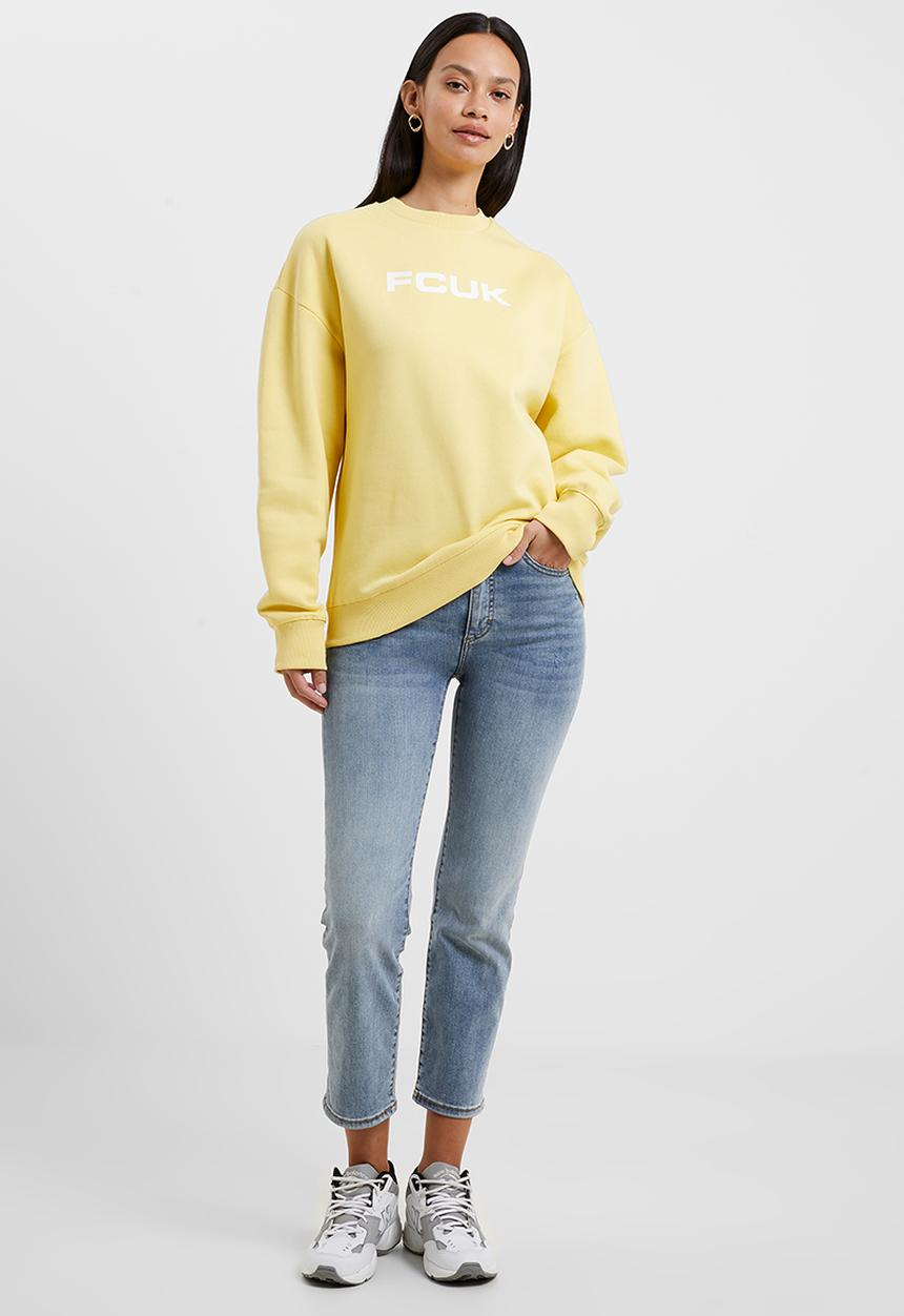French Connection - Fcuk o/s crew sweatshirt - lemon