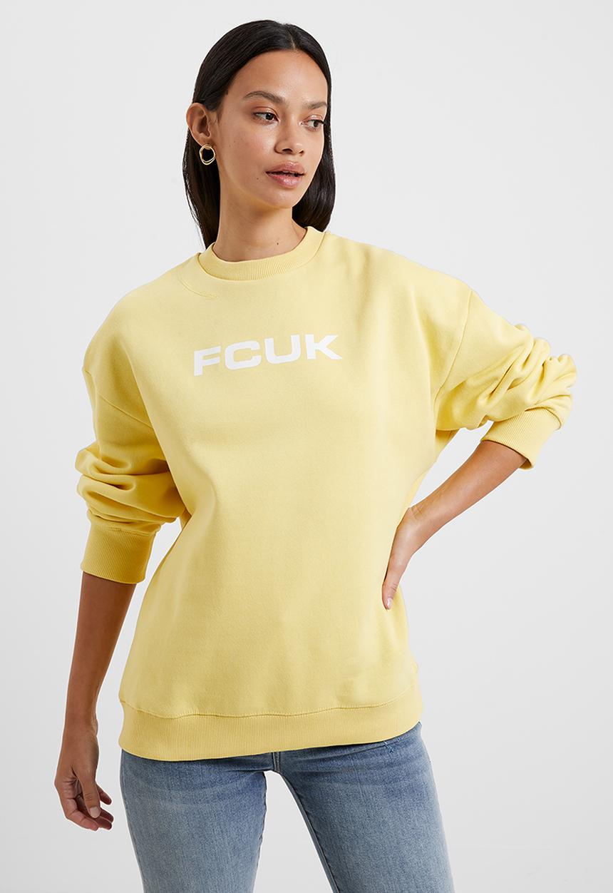 French Connection - Fcuk o/s crew sweatshirt - lemon