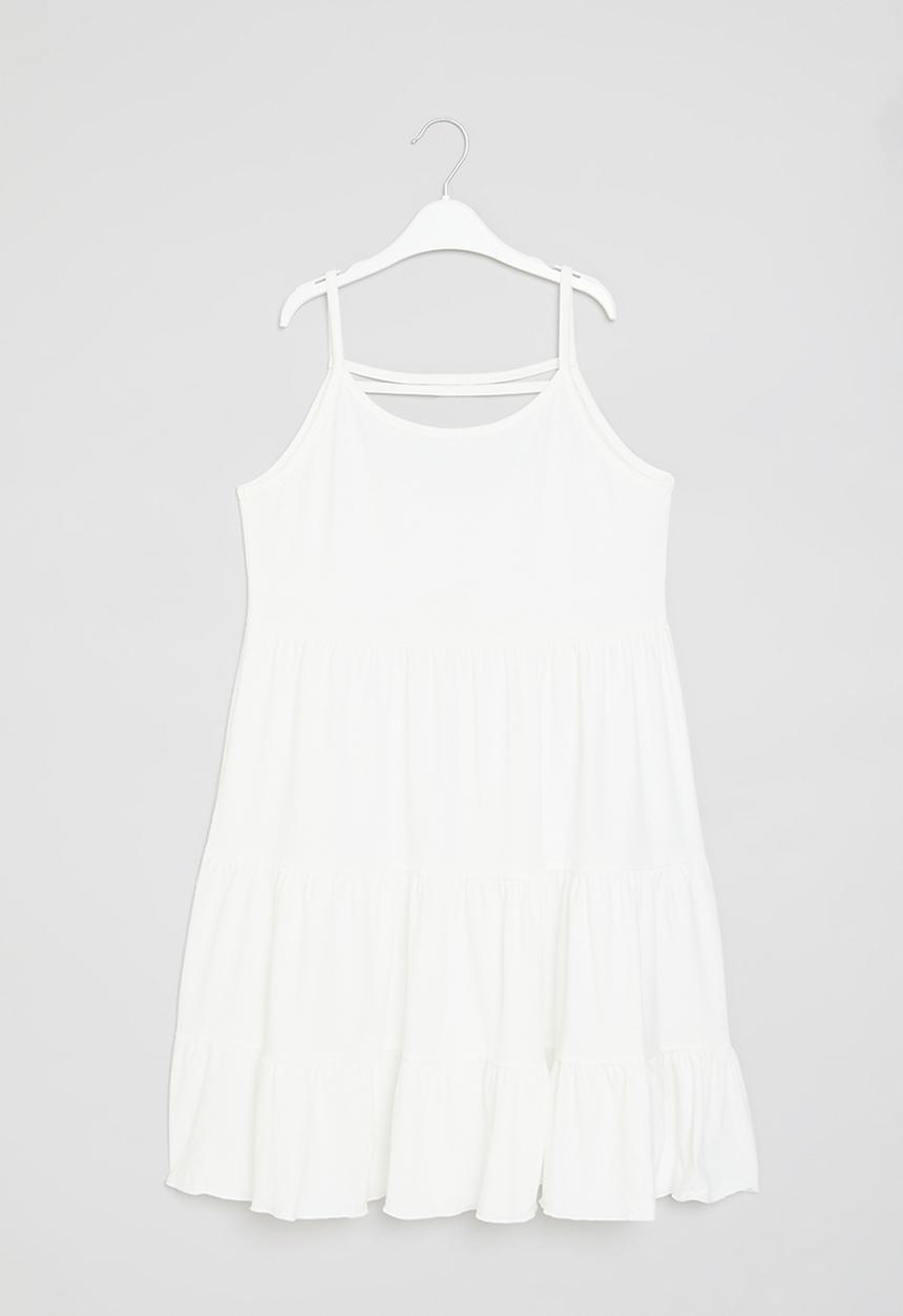 Pop Candy - Tiered cami dress - white