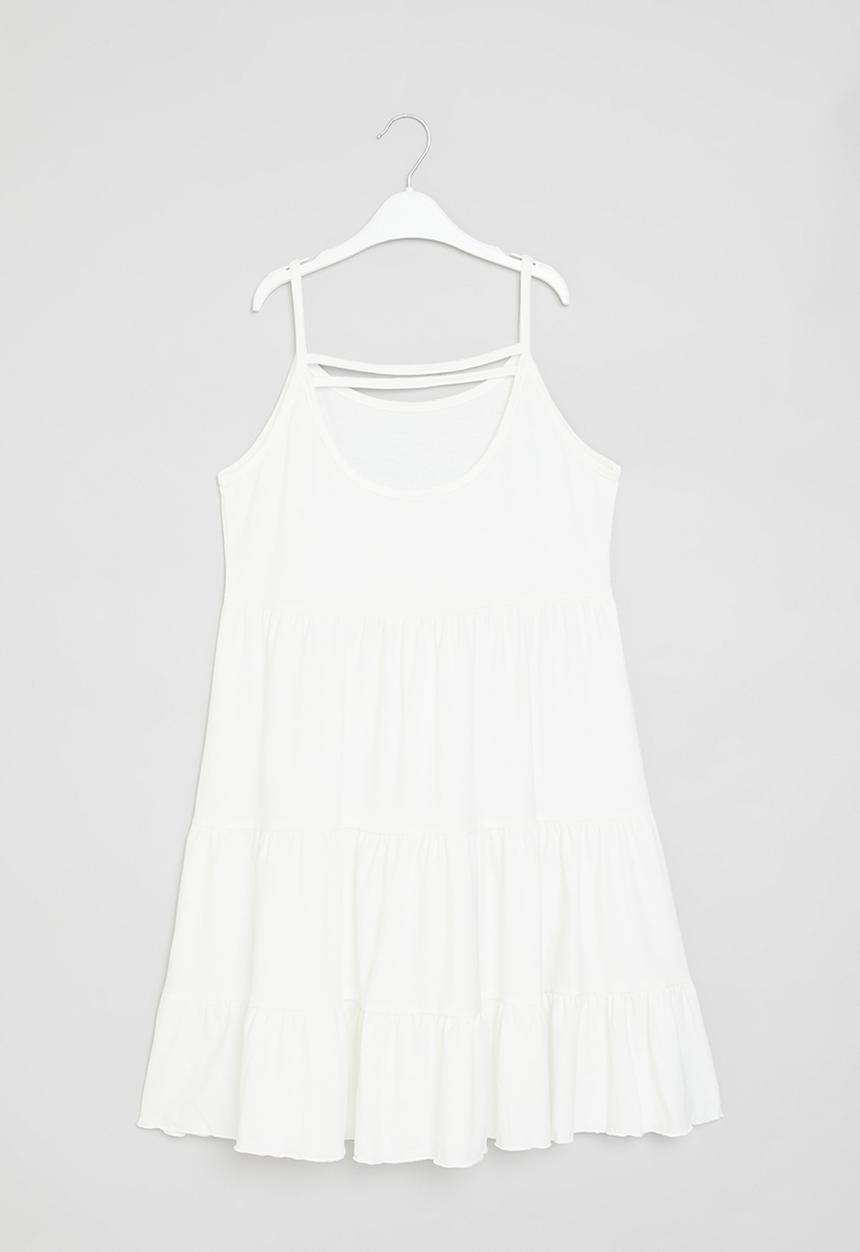 Pop Candy - Tiered cami dress - white