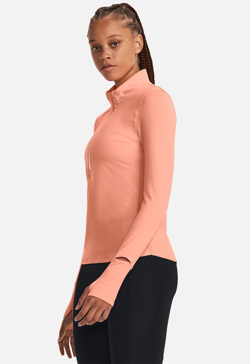 Under Armour - Ua qualifier run 1/2 zip - bubble peach/reflective
