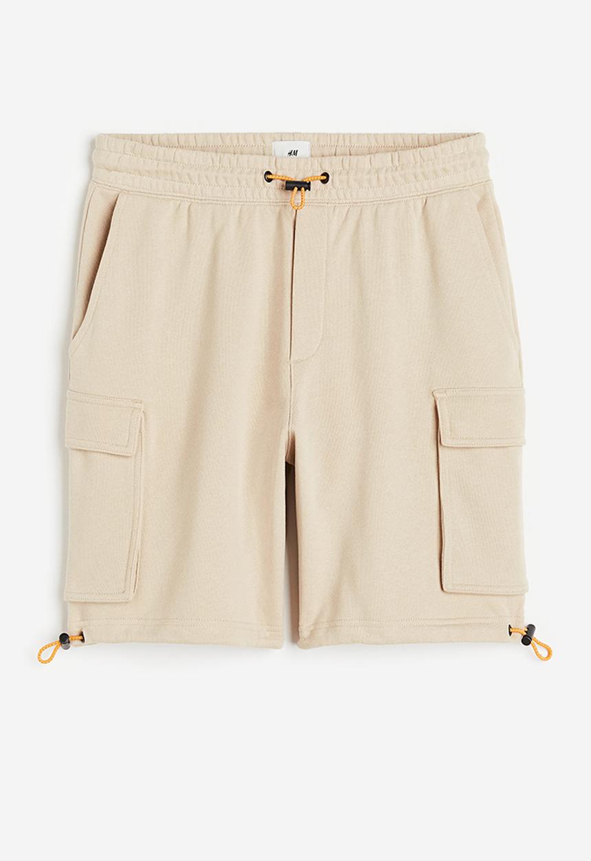 H&M - Relaxed fit cargo sweat shorts - beige
