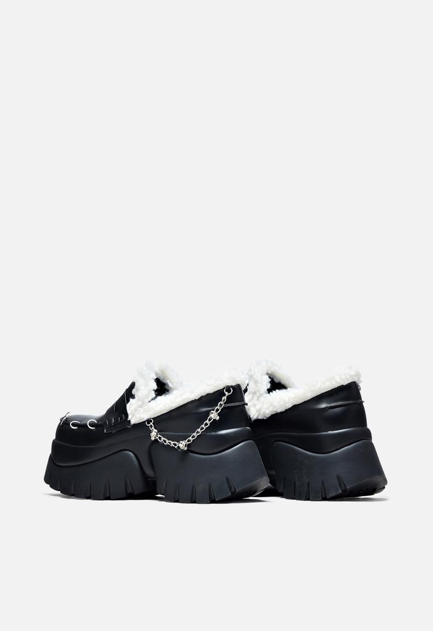 Koi Footwear - The visitors faux fur chunky loafer - black