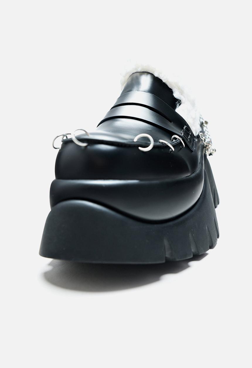 Koi Footwear - The visitors faux fur chunky loafer - black