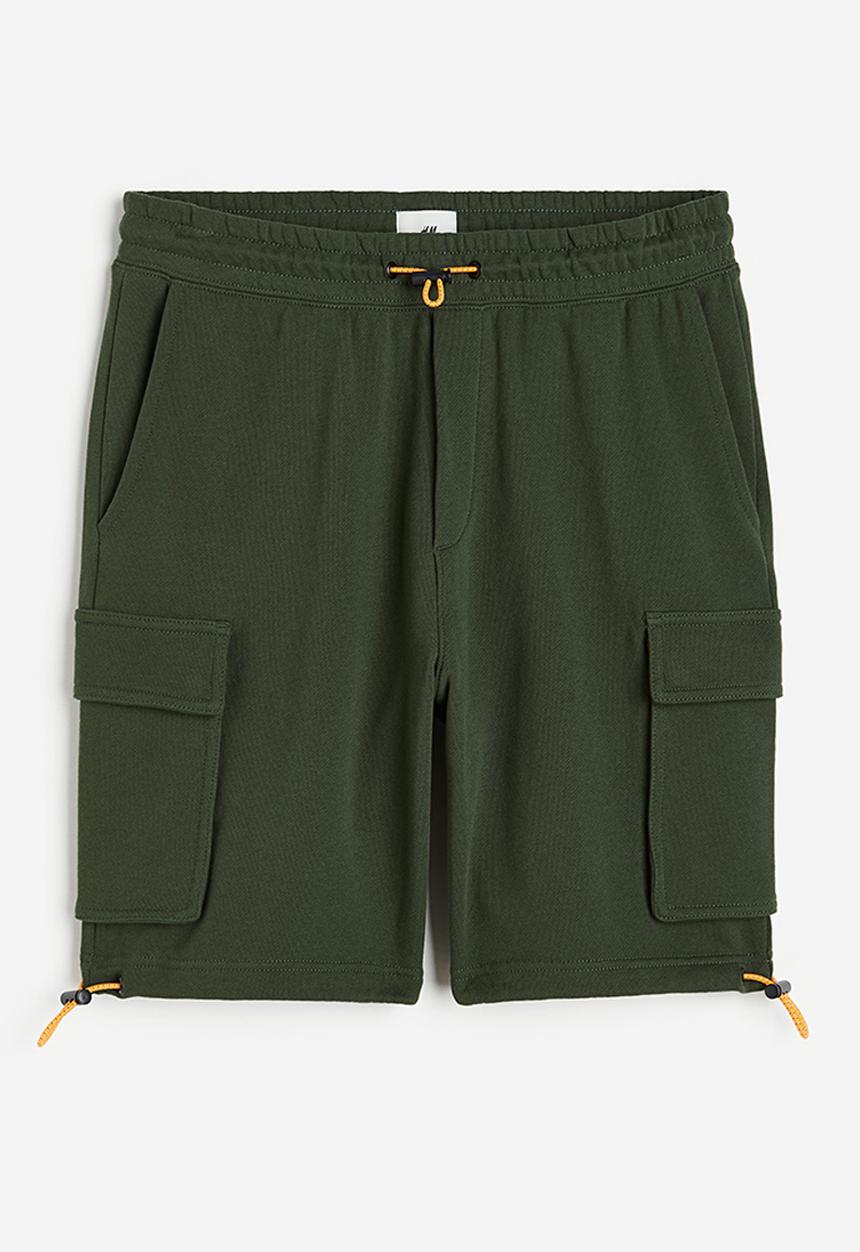 H&M - Relaxed fit cargo sweat shorts - dark green