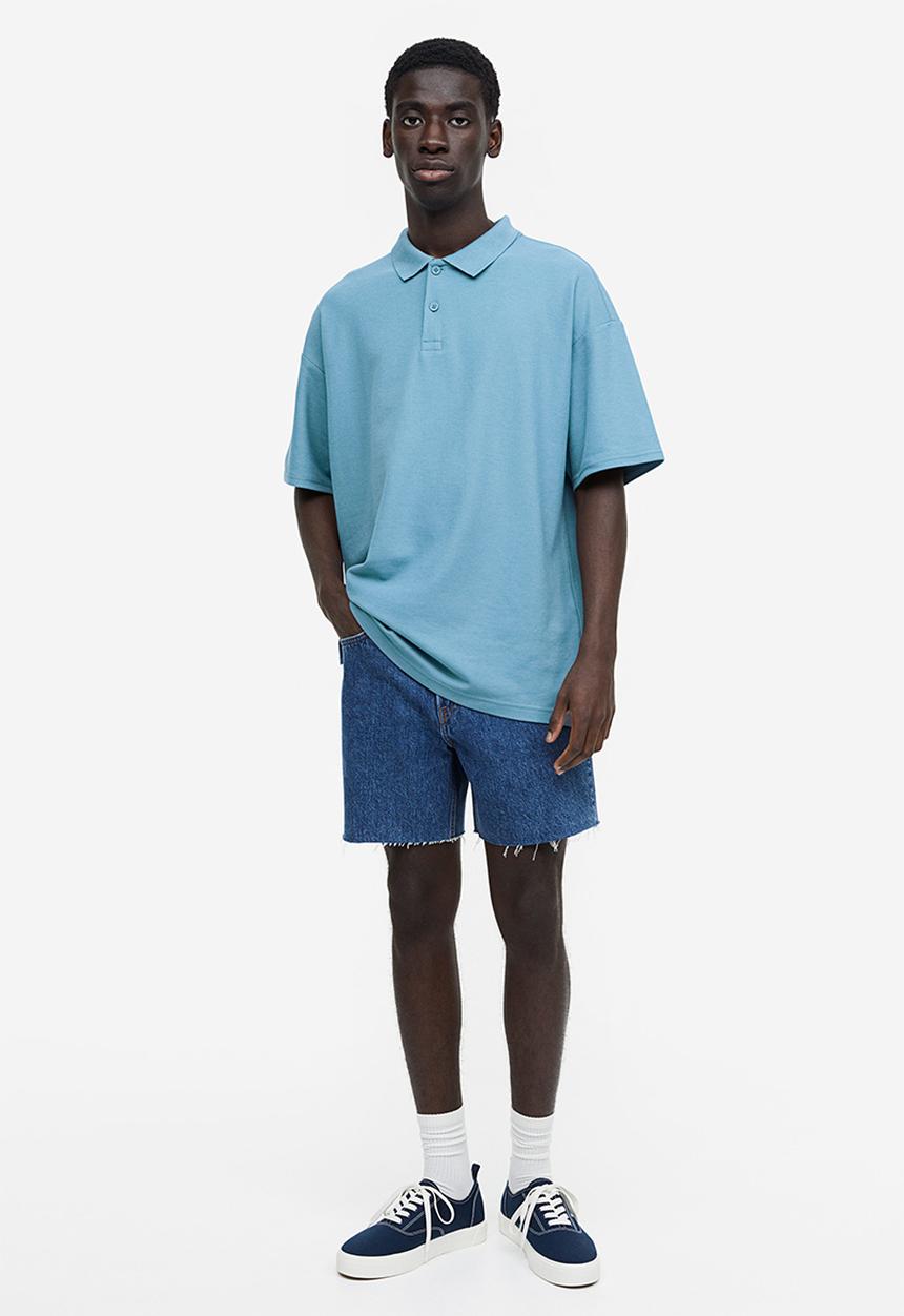 H&M - Coolmax® oversized fit polo shirt - turquoise