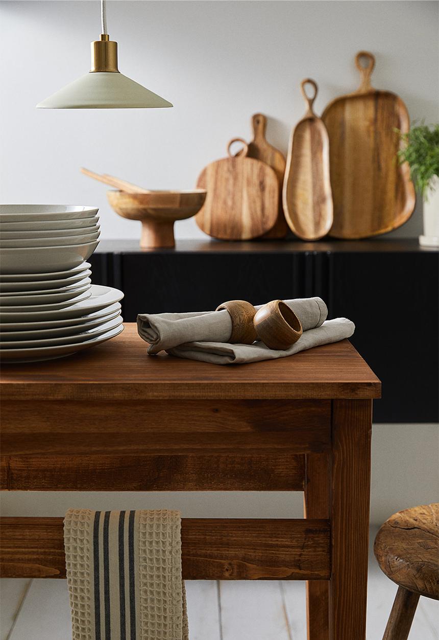 H&M - 2-Pack wooden napkin rings - beige