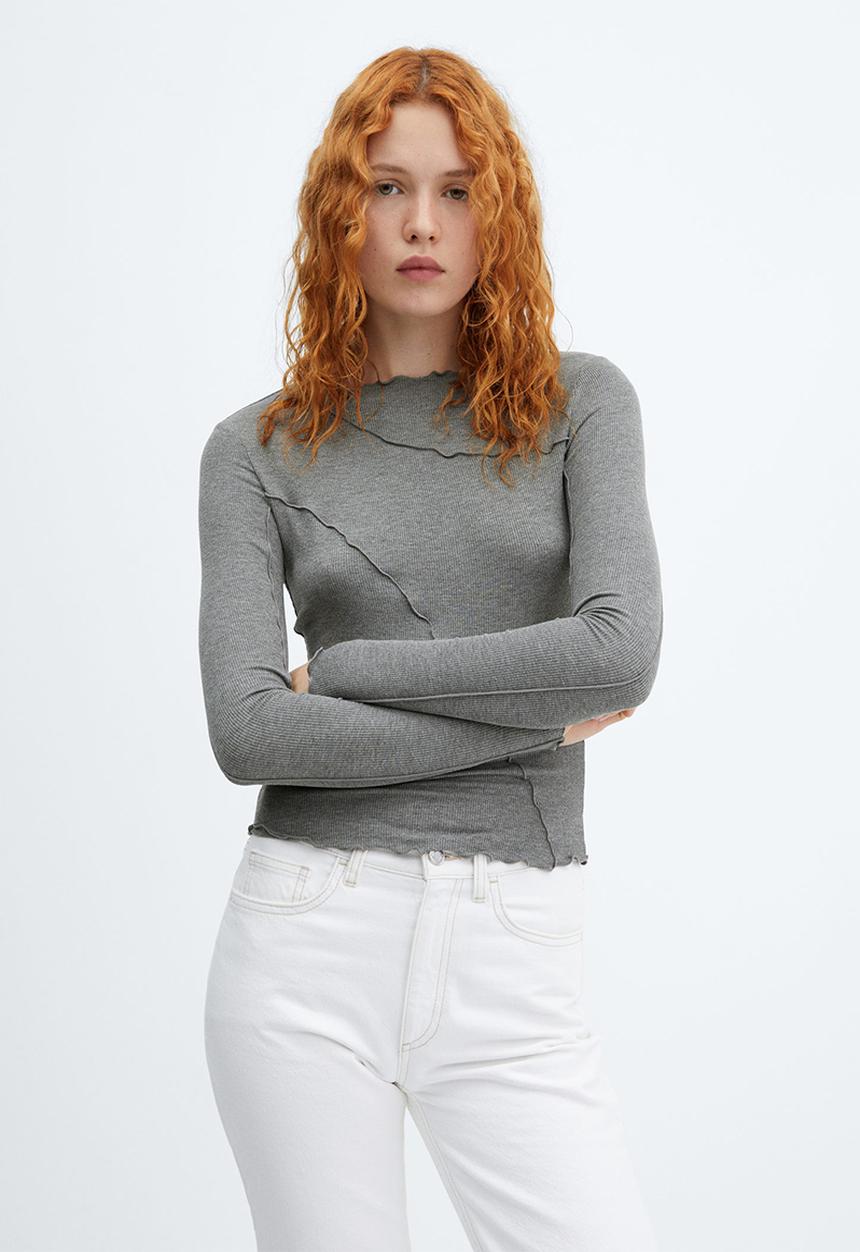 MANGO - T-shirt seattle - light pastel grey