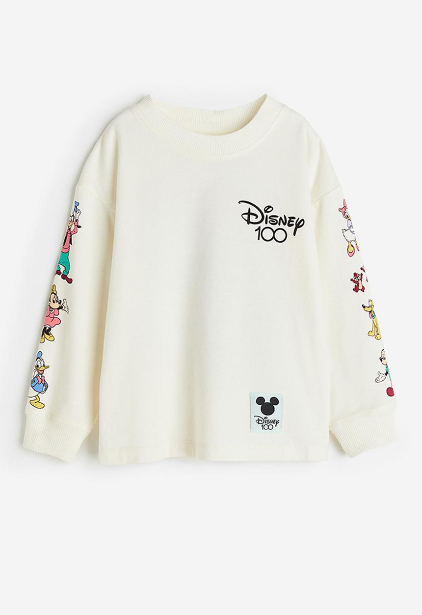 H&M - Printed jersey top - natural white disney