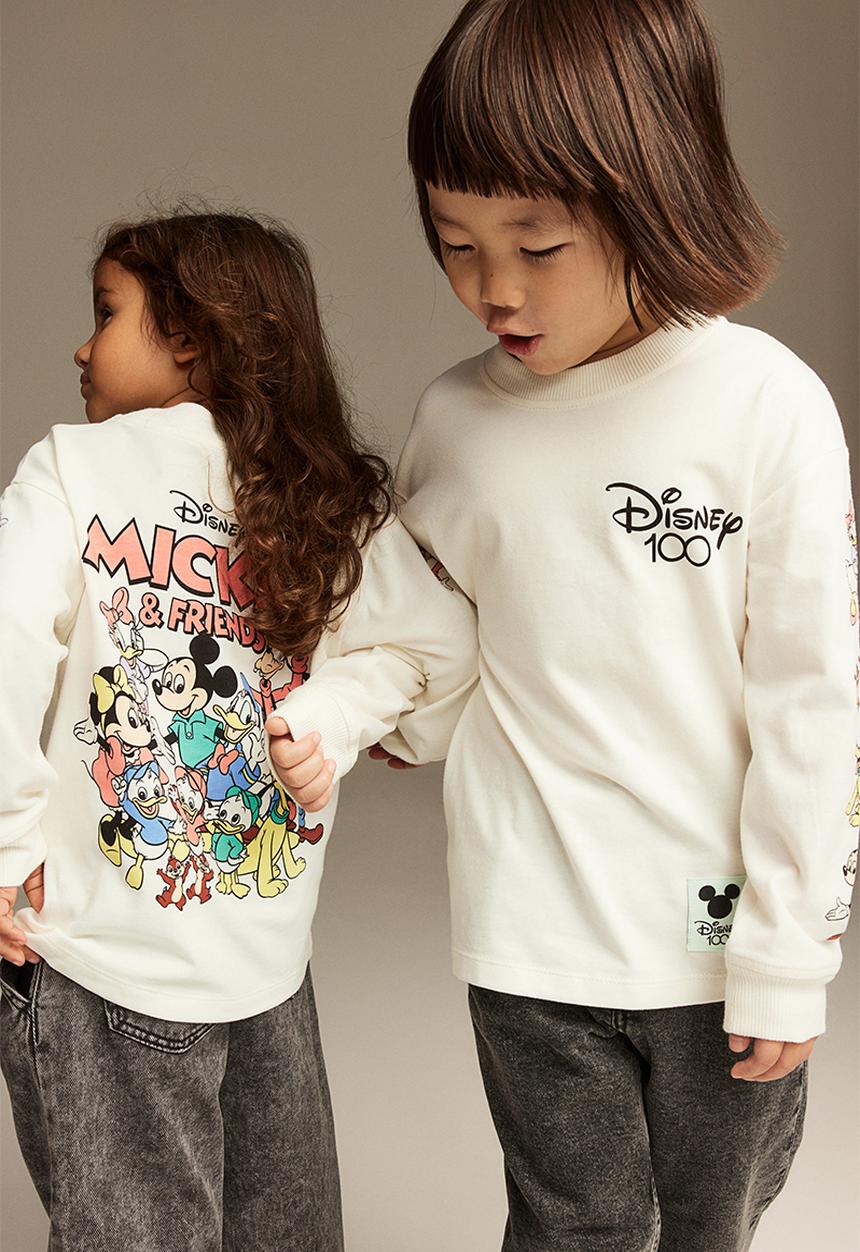 H&M - Printed jersey top - natural white disney