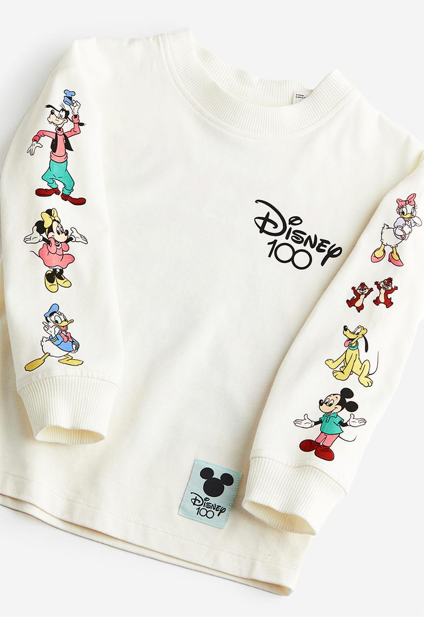 H&M - Printed jersey top - natural white disney