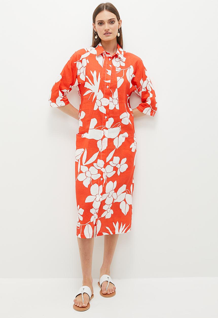 AMANDA LAIRD CHERRY - Cassia - Orange/White Floral