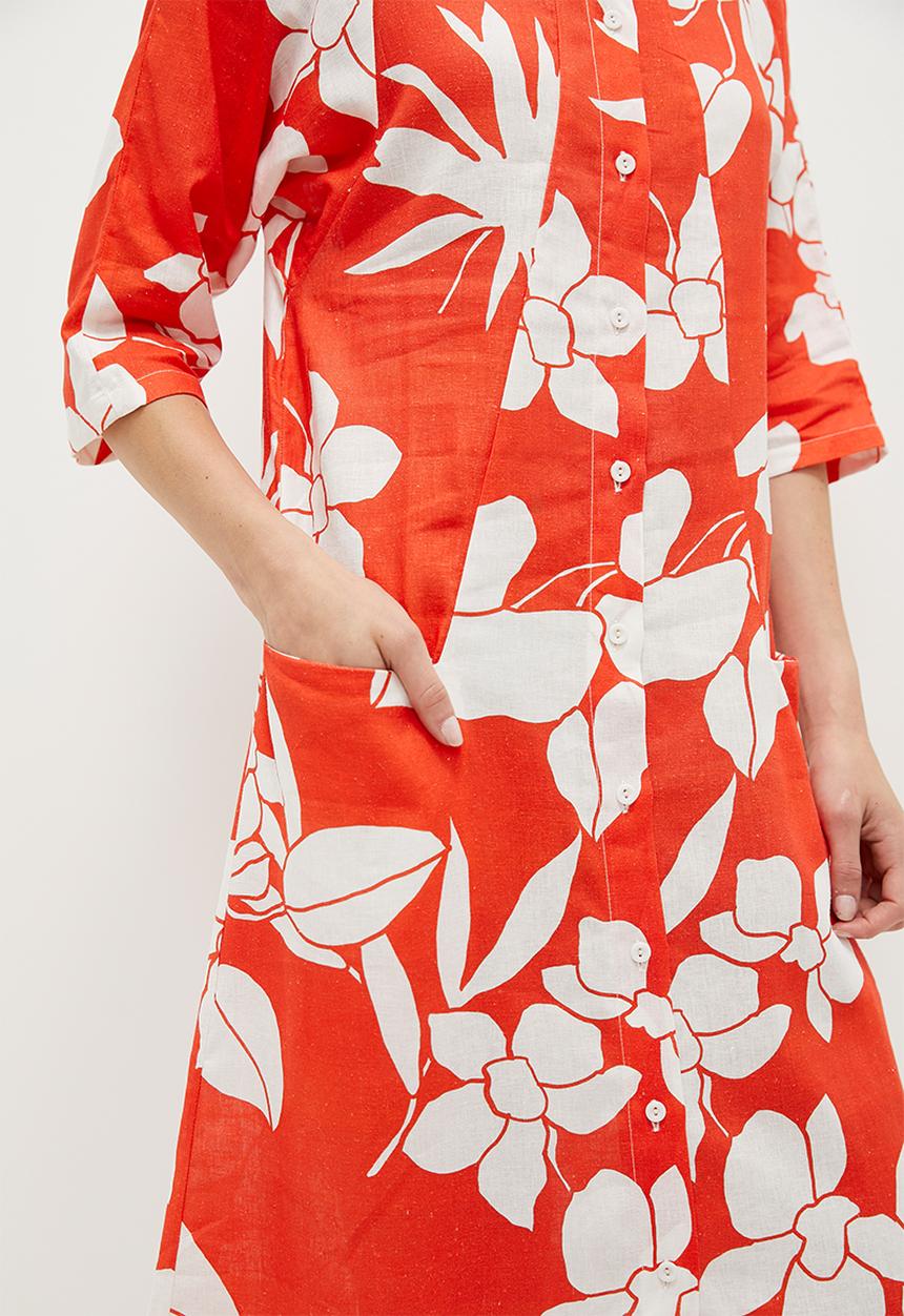 AMANDA LAIRD CHERRY - Cassia - Orange/White Floral