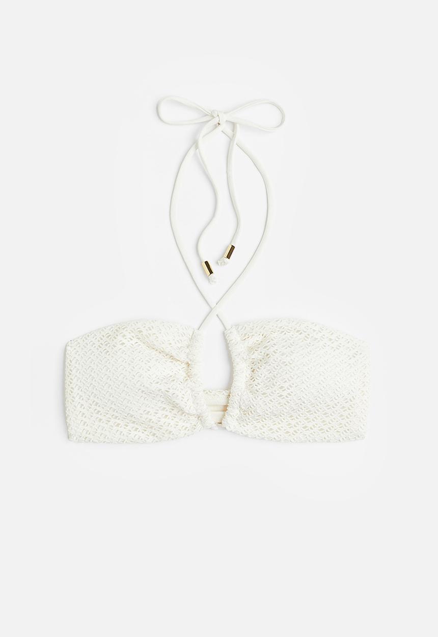 H&M - Padded multiway bandeau bikini top - white