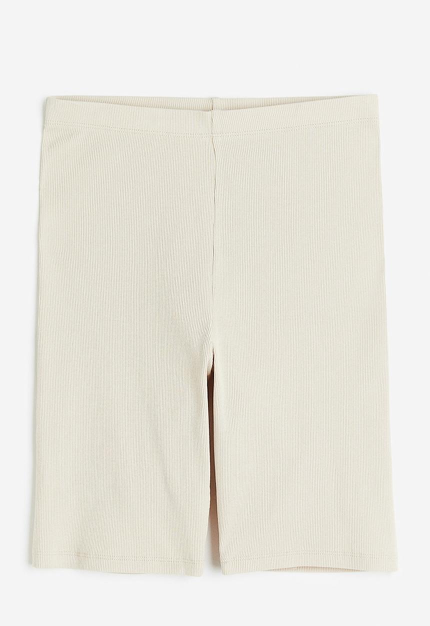 H&M - Ribbed cycling shorts - beige