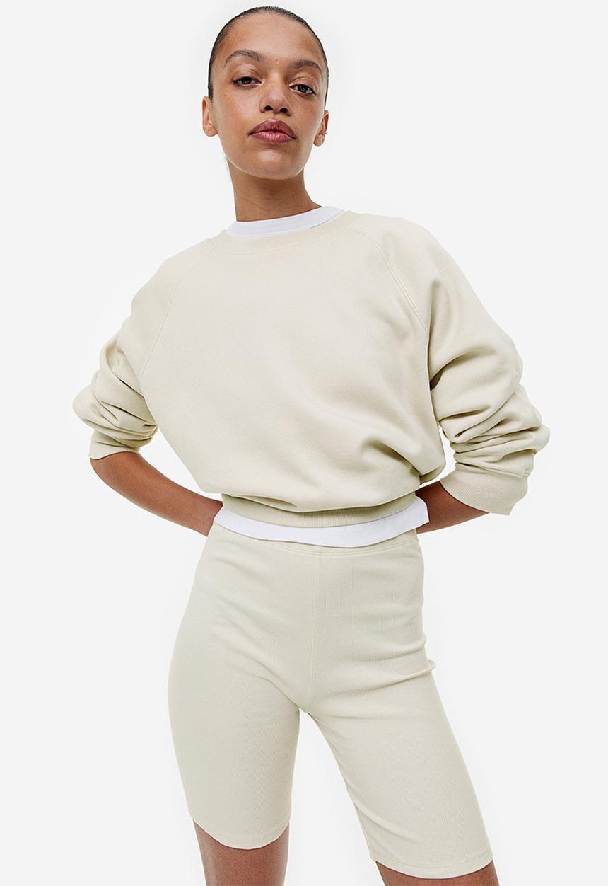 H&M - Ribbed cycling shorts - beige