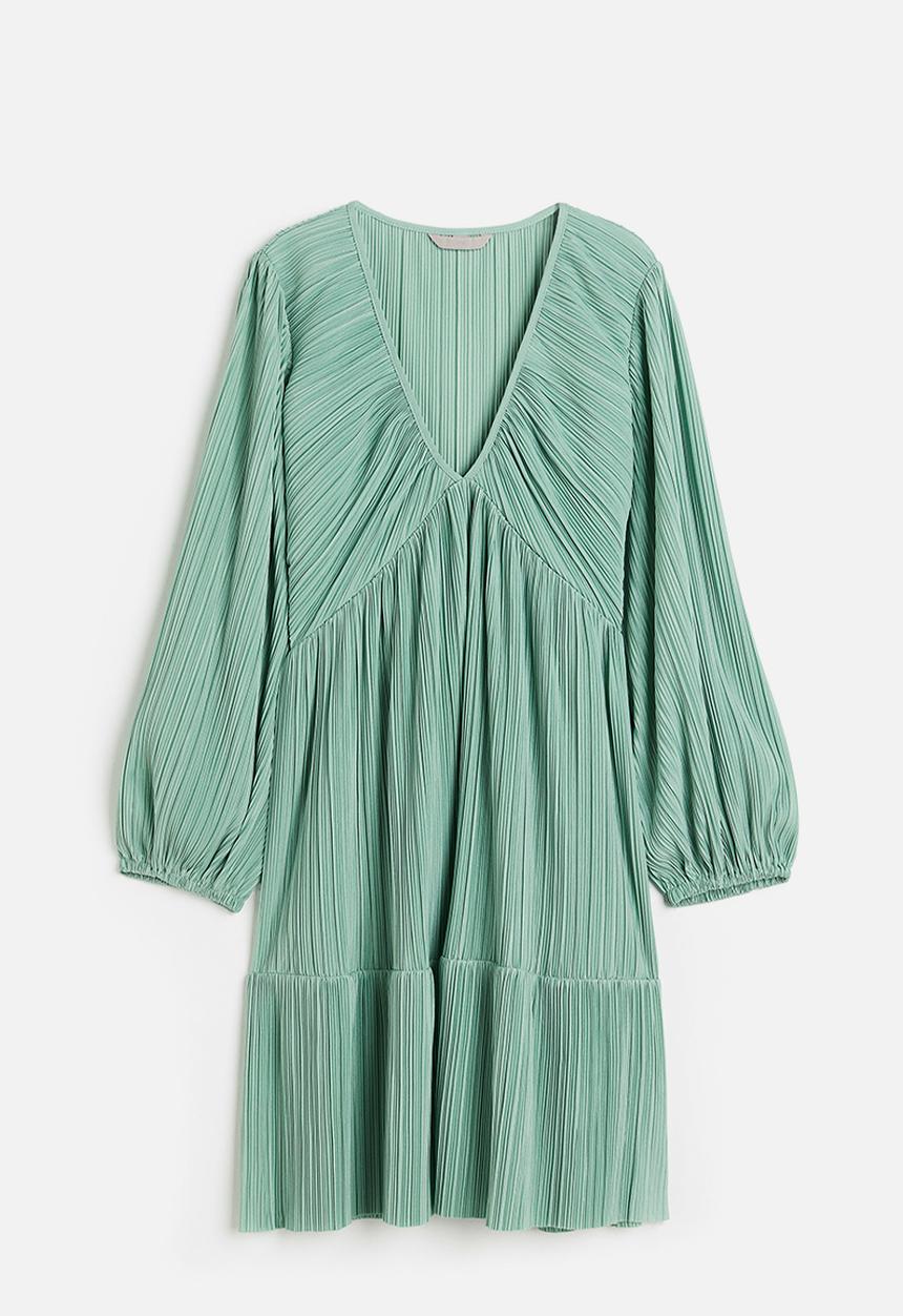 H&M - Pleated jersey dress - green