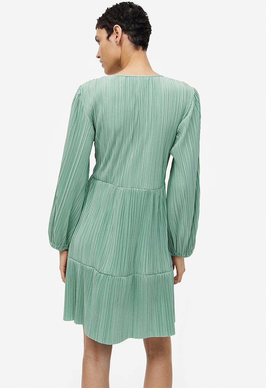 H&M - Pleated jersey dress - green