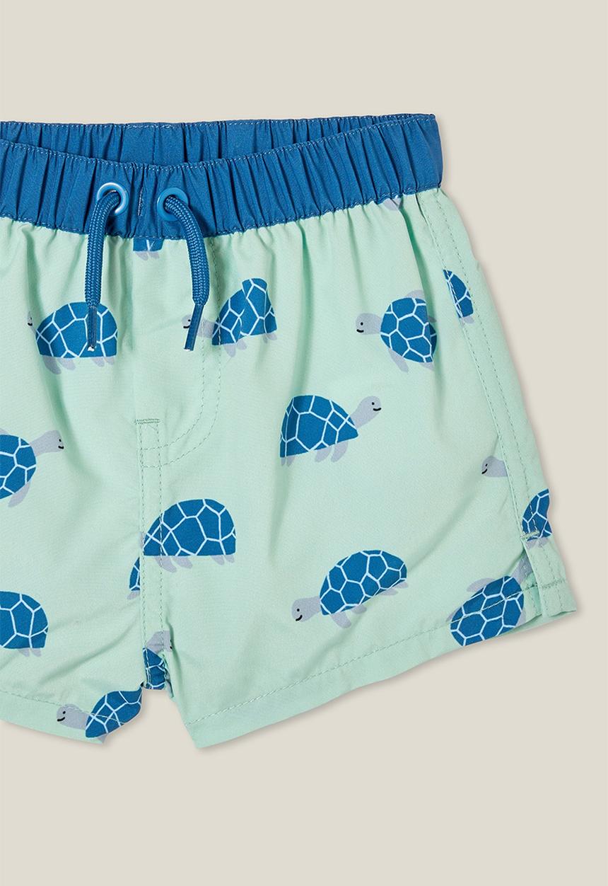 Cotton On - Bailey swim short - gumnut green/sea turtles