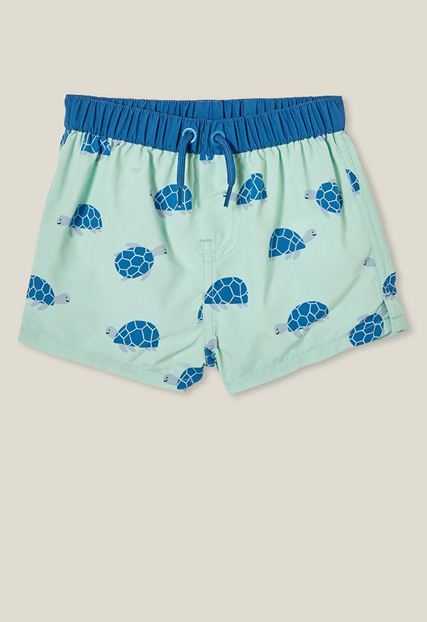 Cotton On - Bailey swim short - gumnut green/sea turtles