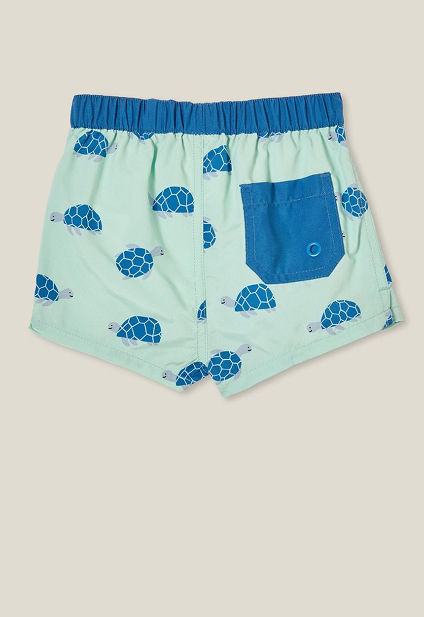 Cotton On - Bailey swim short - gumnut green/sea turtles