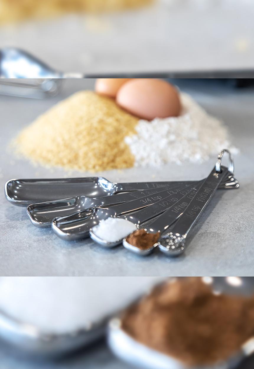 Kitchen Craft - Deluxe measuring spoon set of 6 - silver 