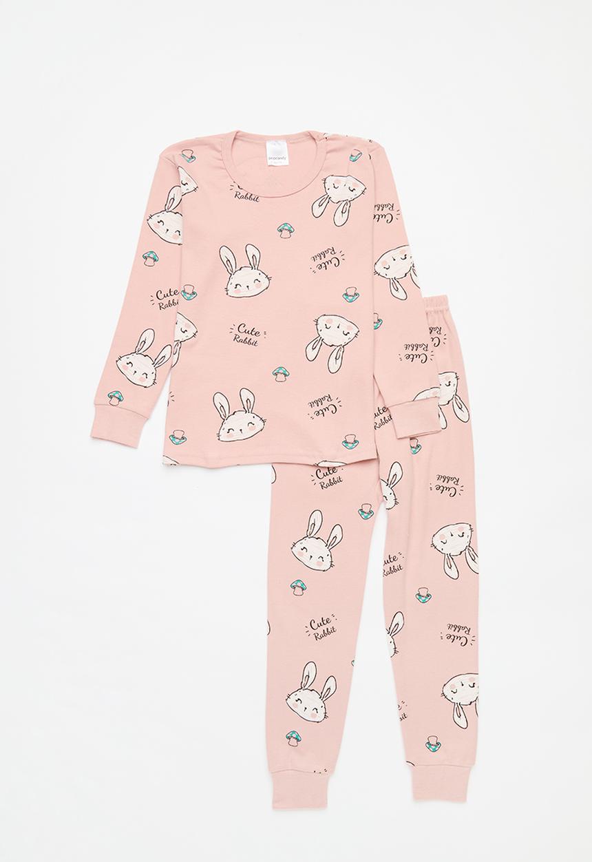 Pop Candy - Printed long sleeve pj set - pink