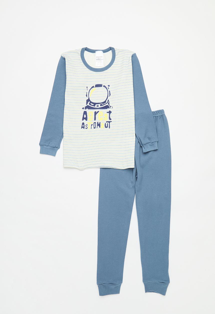 Pop Candy - Printed long sleeve pj set - blue
