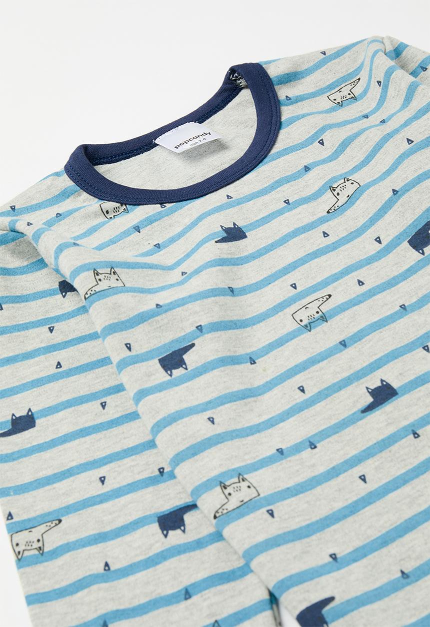 Pop Candy - Striped long sleeve pj set - blue