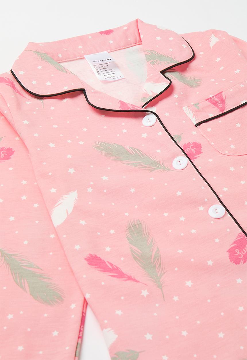 Pop Candy - Printed piping pj set - pink