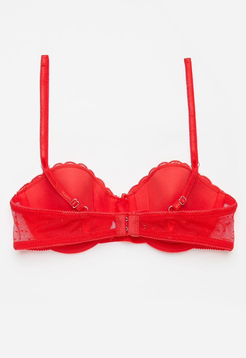 Cotton On - Aurora Lace Contour Bra - Crimson Red