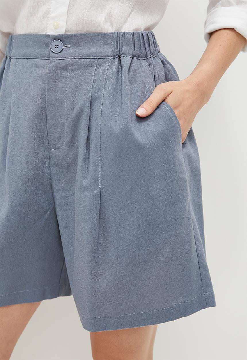edit - Linen walk shorts - air force blue